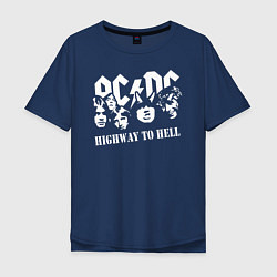 Футболка оверсайз мужская ACDC Highway to Hell, цвет: тёмно-синий