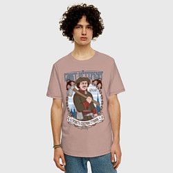 Футболка оверсайз мужская Санкт-Петербург, цвет: пыльно-розовый — фото 2