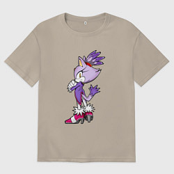 Футболка оверсайз мужская SONIC Кошка Блейз, цвет: миндальный