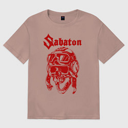 Футболка оверсайз мужская Sabaton, цвет: пыльно-розовый
