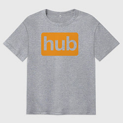 Футболка оверсайз мужская Hub, цвет: меланж