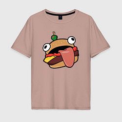 Футболка оверсайз мужская Fortnite Burger, цвет: пыльно-розовый