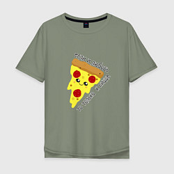 Мужская футболка оверсайз Если любовь,то только к пицце