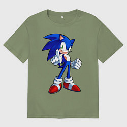 Футболка оверсайз мужская SONIC, цвет: авокадо