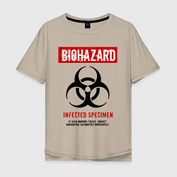 Футболка оверсайз мужская Biohazard, цвет: миндальный