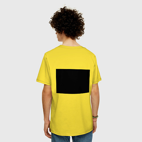 Мужская футболка оверсайз Опьять на завод / Желтый – фото 4