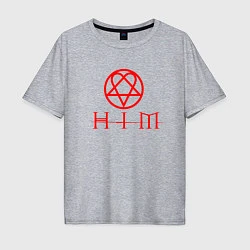 Мужская футболка оверсайз HIM LOGO RED