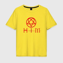 Мужская футболка оверсайз HIM LOGO RED