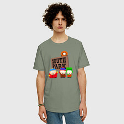 Футболка оверсайз мужская South Park, цвет: авокадо — фото 2