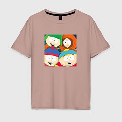 Футболка оверсайз мужская South Park, цвет: пыльно-розовый