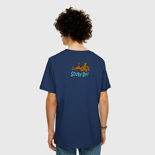 Мужская футболка оверсайз Scooby-Doo / Тёмно-синий – фото 4