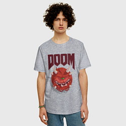 Футболка оверсайз мужская DOOM, цвет: меланж — фото 2