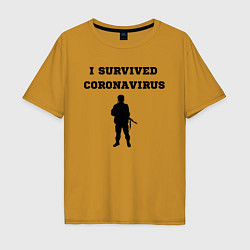 Мужская футболка оверсайз Coronavirus Survivor