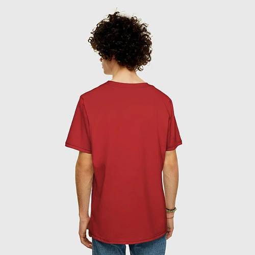 Мужская футболка оверсайз AHEGAO FACE / Красный – фото 4