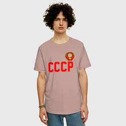 Футболка оверсайз мужская СССР, цвет: пыльно-розовый — фото 2