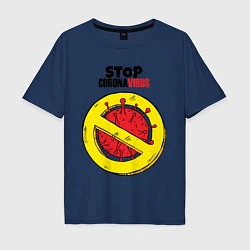 Мужская футболка оверсайз Stop Coronavirus