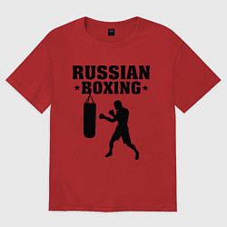 Футболка оверсайз мужская Russian Boxing, цвет: красный