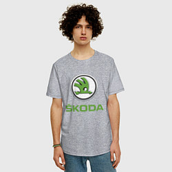 Футболка оверсайз мужская Skoda, цвет: меланж — фото 2