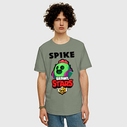 Футболка оверсайз мужская BRAWL STARS SPIKE, цвет: авокадо — фото 2