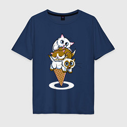 Мужская футболка оверсайз Ice Cream Cats