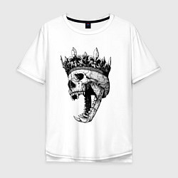 Мужская футболка оверсайз Fangs - skull and crown