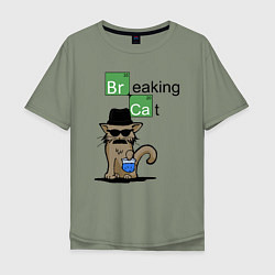 Мужская футболка оверсайз Breaking Cat