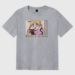 Футболка оверсайз мужская Sailor Moon Usagi Tsukino Luna, цвет: меланж
