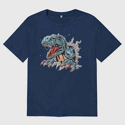 Футболка оверсайз мужская Годзилла, цвет: тёмно-синий
