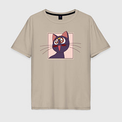 Футболка оверсайз мужская Luna, Sailor Moon, цвет: миндальный