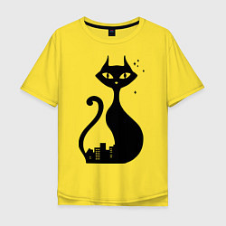 Футболка оверсайз мужская Влюбленные коты (Кошка), цвет: желтый
