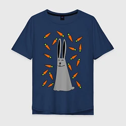 Мужская футболка оверсайз Кролик в морковке