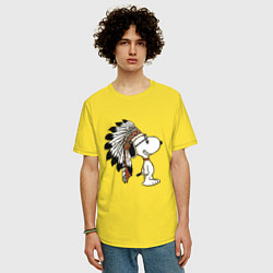 Футболка оверсайз мужская Snoopy, цвет: желтый — фото 2