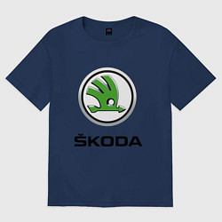 Футболка оверсайз мужская SKODA, цвет: тёмно-синий