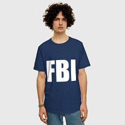 Футболка оверсайз мужская FBI, цвет: тёмно-синий — фото 2