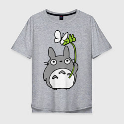 Мужская футболка оверсайз Totoro и бабочка