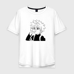 Футболка оверсайз мужская Killua Hunter x Hunter Киллуа, цвет: белый