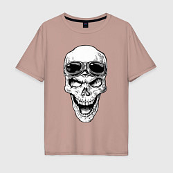 Мужская футболка оверсайз Skull and glasses