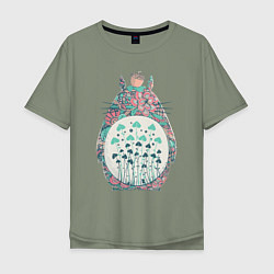 Мужская футболка оверсайз Flower Totoro