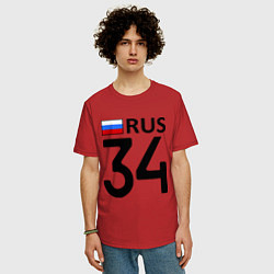 Футболка оверсайз мужская RUS 34, цвет: красный — фото 2