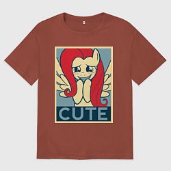 Футболка оверсайз мужская Fluttershy cute, цвет: кирпичный