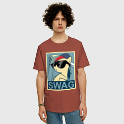 Футболка оверсайз мужская Rainbow Dash swag, цвет: кирпичный — фото 2