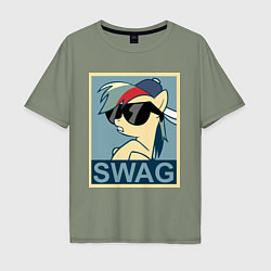 Мужская футболка оверсайз Rainbow Dash swag