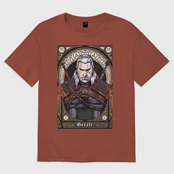 Футболка оверсайз мужская The Witcher, Geralt, Ведьмак,, цвет: кирпичный