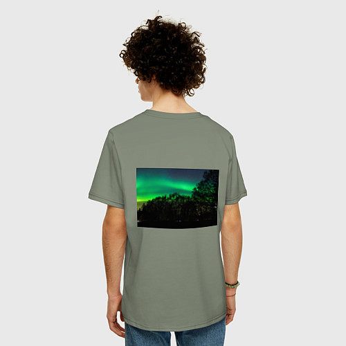 Мужская футболка оверсайз Северное сияние / Авокадо – фото 4