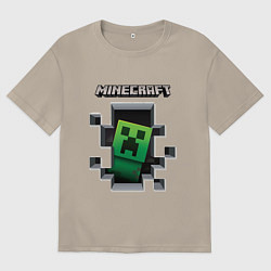 Футболка оверсайз мужская Майнкрафт, цвет: миндальный