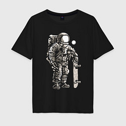 Футболка оверсайз мужская Space skateboarding, цвет: черный