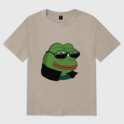 Футболка оверсайз мужская Pepe в очках EZ, цвет: миндальный