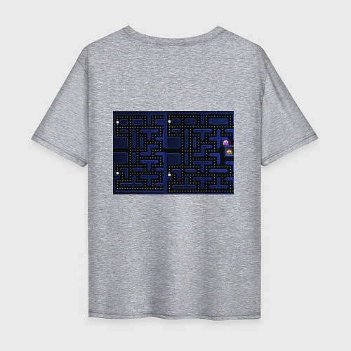 Мужская футболка оверсайз Pacman / Меланж – фото 2