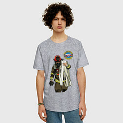 Футболка оверсайз мужская Спасатель МЧС, цвет: меланж — фото 2