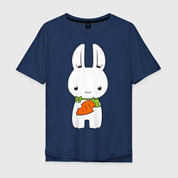 Мужская футболка оверсайз Зайчик с морковкой